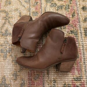 Frye Chestnut Leather Ankle Booties